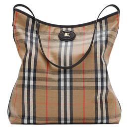 Хлопковая наплечная сумка женская песочная Burberry 81121951