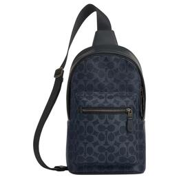 Сумка-слинг West Coated Canvas Small Unisex Denim Coach cbi92-qby2y