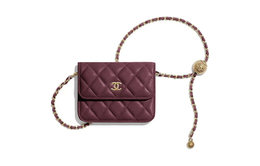 Sheepskin Shoulder Bag, Crossbody Bag, Fanny Pack, Coin Purse Women's Burgundy Chanel ap1465-b02916-nd361