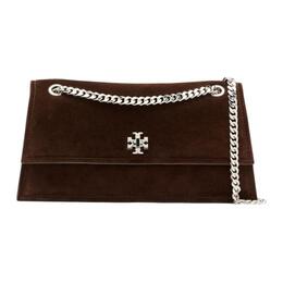 Сумка кросс-боди Kira Suede, средняя женская сумка через плечо Dark Cocoa Tory Burch 169176-200