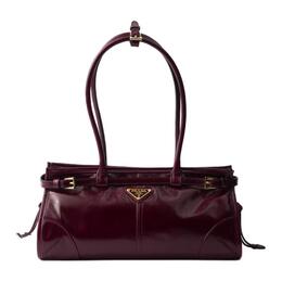 Prada Сумка женская средняя Calfskin бордово-красная 1ba426_2cyr_f0lv7