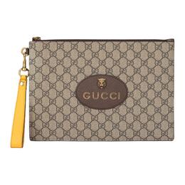 Gucci Клатч из ткани и кожи унисекс Ebony/Brown/Yellow 473956-k9got-8861
