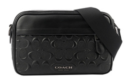 Coach Кожаная сумка для фотоаппарата graham, кросс-боди, наплечная сумка men's black 50713-qbbk