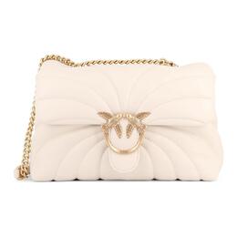 Pinko Сумка через плечо Love Birds Series Leather Crossbody Bag, женская, цвет ecru 100038-a1ex-z14q
