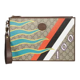Gucci Клатч Canvas With Leather мужской Ebony & Brown 672953-uqhfg-8679