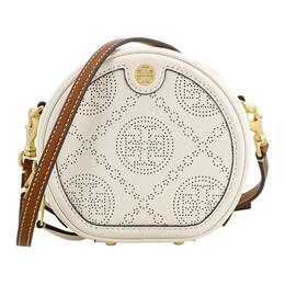 Tory Burch Монограмма jacquard кожаная круглая сумка через плечо, мини женская ivory 88181-100