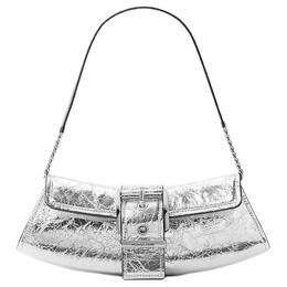 Michael Kors Кожаная сумка через плечо женская Silver 30f4sbac1k-silver