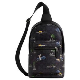 Coach Маленький поясной рюкзак unisex Smooth Calfskin черный cbj12-qba5f