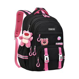 Disney Полиэстеровый рюкзак Unisex Beige/Black/Pink qy-st80273书包 | black