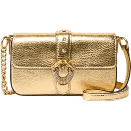 Pinko Кожаная наплечная сумка, женская сумка кроссбоди gold 105353-a2wd-zzlq