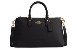 Coach Изящная кожаная сумка через плечо, кроссбоди, женская большая сумка gold & black cr156-imblk