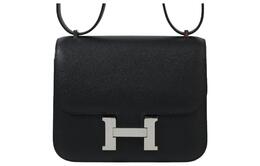 Hermes Сумка через плечо Constance Epsom Leather, мини кроссбоди женская 89 Noir Black h083905ck89