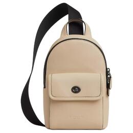 Coach Кожаная сумка-слинг Cow Leather Sling Bag Trumpets для мужчин, цвет Ivory & Black caj28-qb/iy