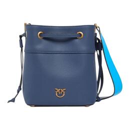 Pinko Сумка-ведро Love Birds Series Calfskin, маленькая женская сумка через плечо Blue 104303-a2jz-ee2q