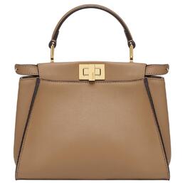 Сумка через плечо peekaboo из телячьей кожи, кроссбоди, мини-клатч женская beige Fendi 8bn244-at52-f09vt