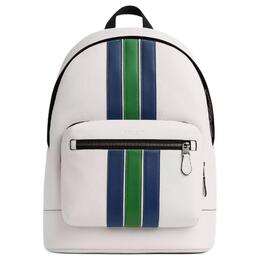 Coach Кожаный рюкзак West large мужской white & blue & green cbi37-qbcah
