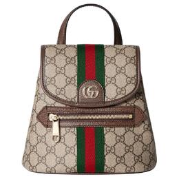 Gucci Маленький рюкзак Ophidia Monogram Coated Fabric для женщин, бежевый и коричневый 836854-fae0j-9867