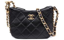 Chanel Полированная кожа ягненка хиппи сумка, кроссбоди, наплечная сумка women's black as4443-b14393-94305