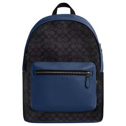 Coach Кожаный рюкзак Large мужской charcoal gray и dark blue cax44-qby01