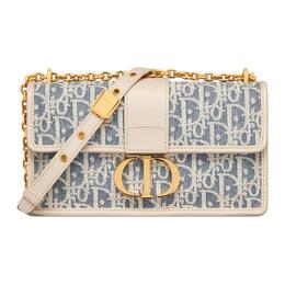 Christian Dior 30 montaigne east west хлопковая плечевая сумка женская blue & light cookie umber m9334udfd-m925