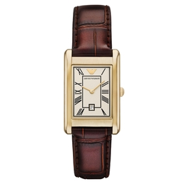 Emporio Armani Мужские часы кварцевый механизм кожаный ремешок 38 мм бежевый циферблат ar11665