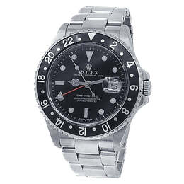 Pre-owned Rolex GMT-Master II Automatic Black Dial Mens Watch 16710 bkso
