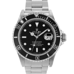 Pre-owned Rolex Submariner Date Automatic Chronometer Black Dial Mens Watch 16610 bkso
