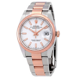 Rolex Datejust 36 Automatic White Dial Steel and 18k Everose Gold Mens Watch 126201wso