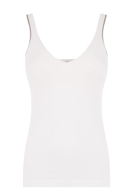 BRUNELLO CUCINELLI: Белая майка 