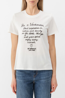 Max Mara: Футболка с вышивкой 