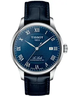 Tissot Le Locle Powermatic 80 Automatic Blue Dial Leather Strap Men's Watch t006.407.16.043.00