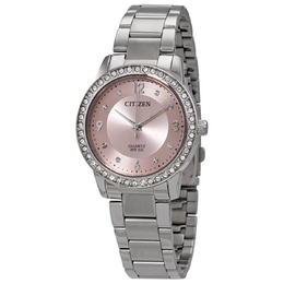 Citizen Quartz Crystal Pink Dial Ladies Watch el3090-81x