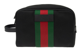 Кожаная сумка-холст, косметичка, дорожная сумка, клатч мужской черный Gucci 630916-kwt5n-1060