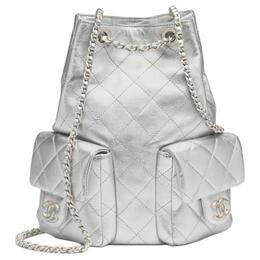 Chanel Женский рюкзак из кожи ягненка silver as5310-b19317-nacpn