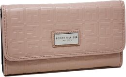Женский клатч-кошелек в форме чековой книжки Tommy Hilfiger из искусственной кожи нежно-розового цвета с тисненым логотипом, Blush Pink b0flwy95vy | blush pink