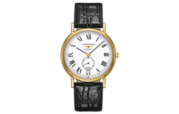 Longines Мужские часы Fashion Collection с механическим механизмом, диаметр 38,5 мм, серебристый циферблат, корпус из нержавеющей стали, кожаный ремешок l4.805.2.11.2