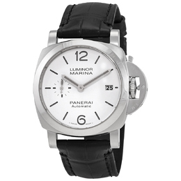 Pre-owned Panerai Luminor Automatic White Dial Mens Watch pam01371