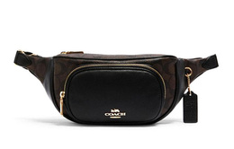 Сумка через плечо Court Canvas с кожаной отделностью, кроссбоди, слинг, поясная сумка Medium Women's Black Coach, Set (Bag+Dust Bag) 6548-imaa8