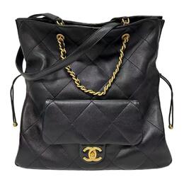 Женская черная кожаная сумка на одно плечо Lambskin Chanel, Set (Bag+Dust Bag) as5315-b19030-94305