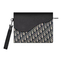 Седловидная хлопковая сумка-клатч с коровьей кожей унисекс и черный Christian Dior, Box(Set+Box) 2adca540yks-h27e