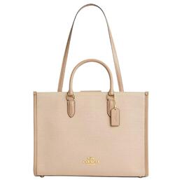 Сумка-шоппер Maggie Coated Canvas с кожаными деталями, женская большая natural Coach, Set (Bag+Dust Bag) cak59-imlg6