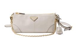 Кожаная белая сумка через плечо, женская Prada, Set (Bag+Dust Bag) 1bc221_2cyr_f0pg7