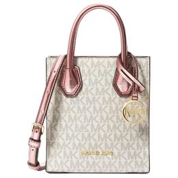 Сумка через плечо из холста с кожаными вставками, кросс-боди, женская сумка pink & white Michael Kors, Set (Bag+Dust Bag) 35h3gm9c0b-primrose multi