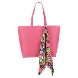 Кожаная сумка тоут, шоппер, сумка через плечо, женская сумка pink Versace, Set (Bag+Dust Bag) 74va4bafzs467406