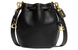 Сумка-ведро Camila из коровьей кожи, через плечо, кросс-боди Trumpets Women's Black Coach, Set (Bag+Dust Bag) cj835-b4bk