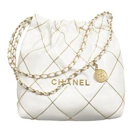 Сумка 22Bag Smooth Finish Calfskin, шоппер, портативная кроссбоди, сумка через плечо Trumpets Women's White Chanel, Box(Set+Box) as3260-b13797-10601