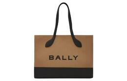 Сумка-тоут из ткани с коровьей кожей, шоппер, сумка через плечо, кроссбоди, большая женская сумка песочный и черный Bally, Set (Bag+Dust Bag) 6304518