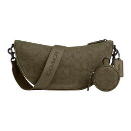 Плечевая сумка HALL Jacquard с телячьей кожей, кросс-боди большая мужская olive umber Coach, Set (Bag+Dust Bag) cah95-rm3