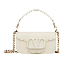 Сумка Locò Calfskin Baguette через плечо, кросс-боди, маленькая женская сумка ivory white Valentino, Set (Bag+Dust Bag) wb0k53iys098