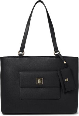 Tommy Hilfiger Lucille Ii Tote W/Hangoff, Black b0cv4n3188 | black